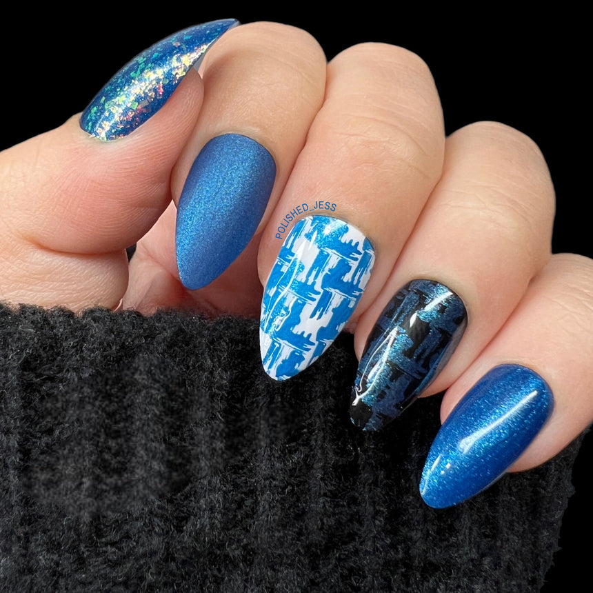 Kai (B430) - Blue Metallic Stamping Polish