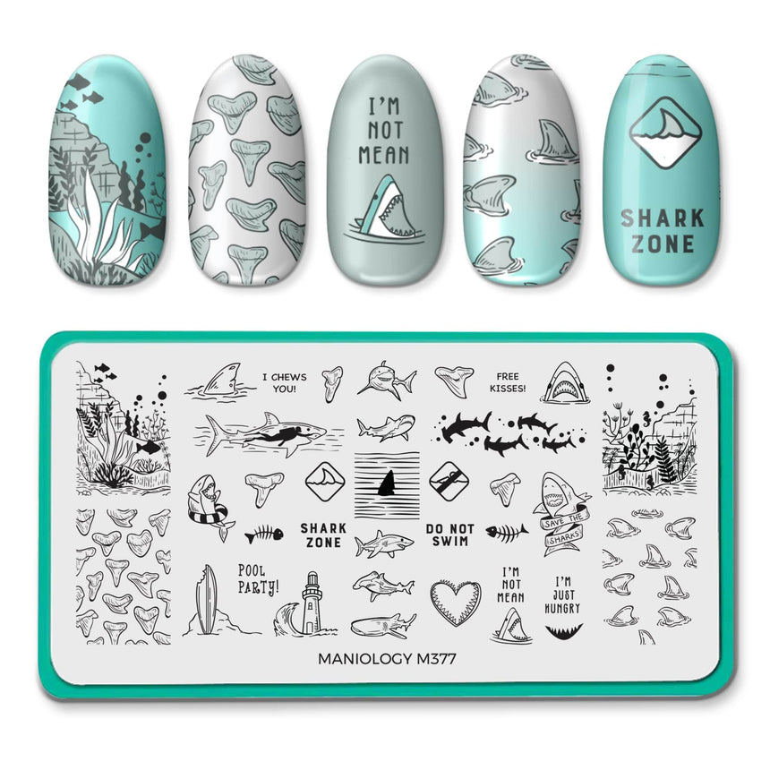 Kiss a Shark (M377) - Nail Stamping Plate