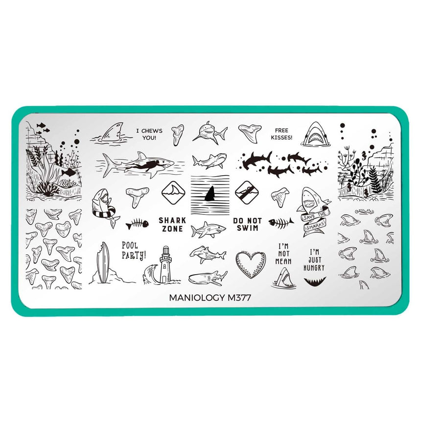 Kiss a Shark (M377) - Nail Stamping Plate