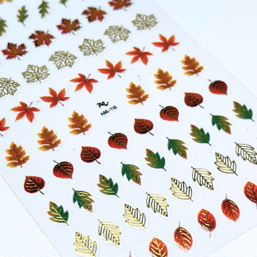 Leafy Outlines (MS-113) - Nail Art Sticker