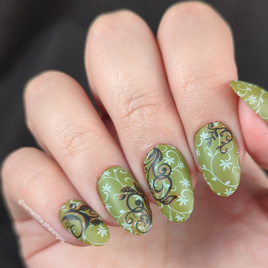 Leafy Swirls (M469) - Nail Stamping Plate