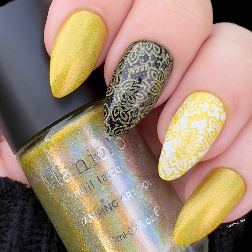 Liquid Sunshine (B335) - Bright Yellow Holographic Stamping Polish
