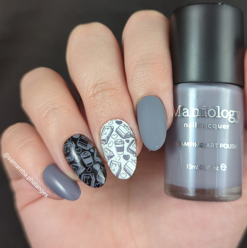 Literary Classic (B502) - Cream Gray Stamping Polish