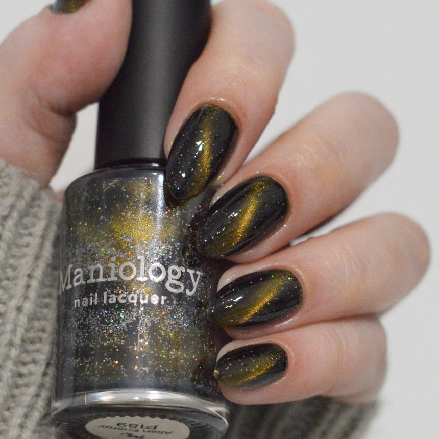 Lost in Space: Alien Energy (P189) - Green Gold Magnetic Nail Polish