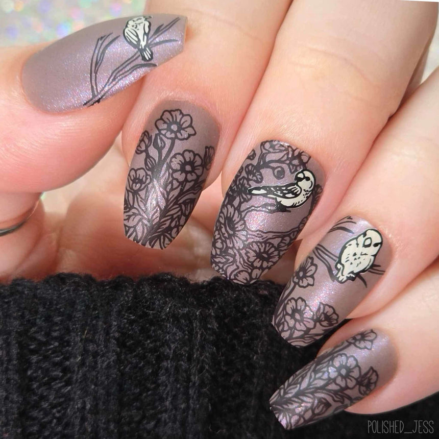 Love Birds (M569) - Nail Stamping Plate