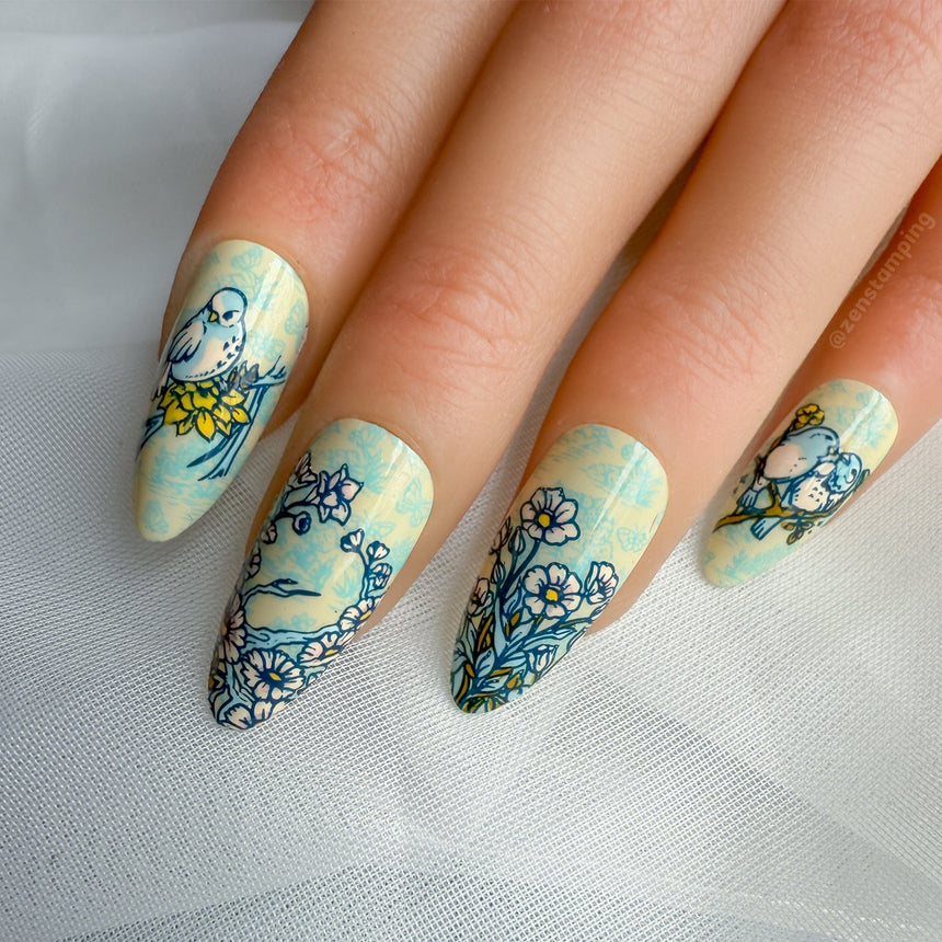 Love Birds (M569) - Nail Stamping Plate