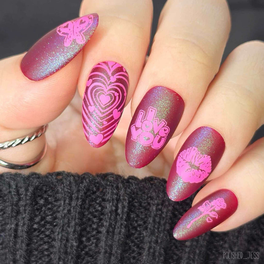 Love Bomb (M563) - Nail Stamping Plate