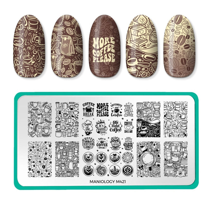 Love Me A Latte (M421) - Nail Stamping Plate