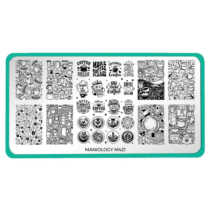 Love Me A Latte (M421) - Nail Stamping Plate