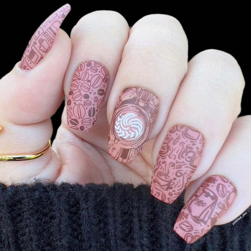 Love Me A Latte (M421) - Nail Stamping Plate