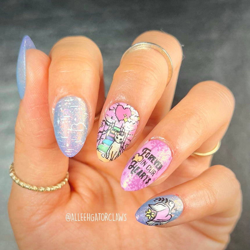 Loving Memories (M368) - Nail Stamping Plate