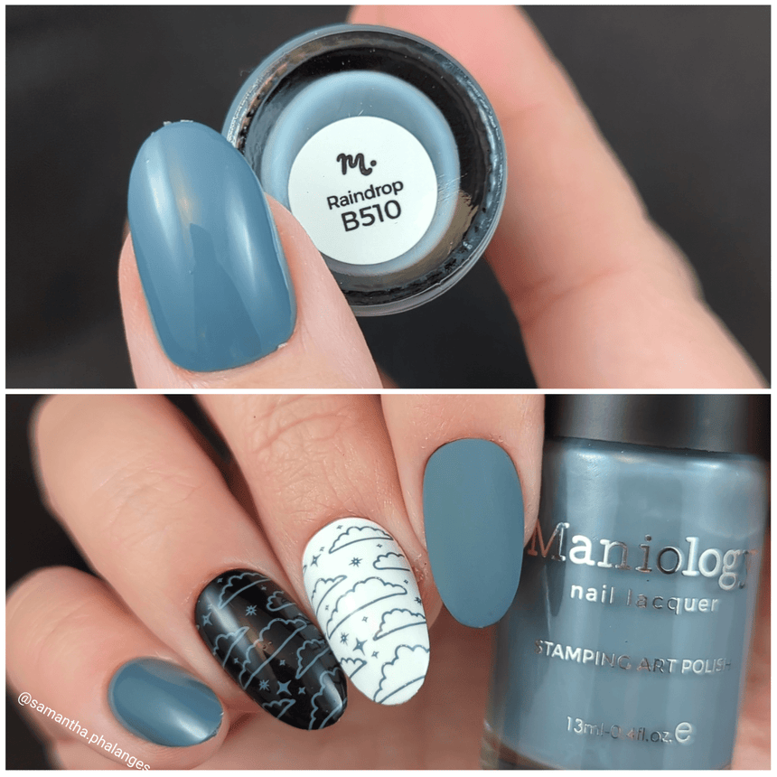 Raindrop (B510) - Cream Blue Stamping Polish