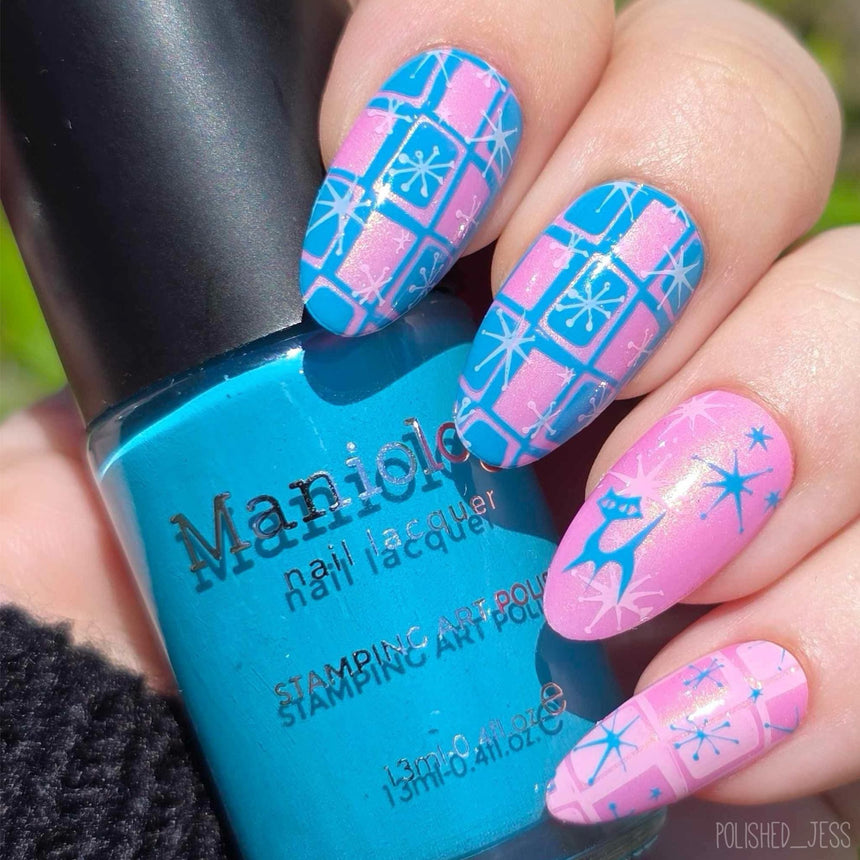 Mid Mod Blue (B548) - Cream Blue Stamping Polish