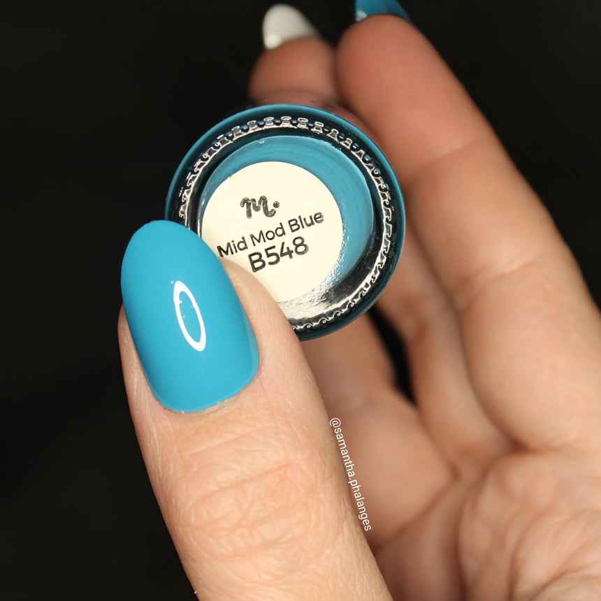 Mid Mod Blue (B548) - Cream Blue Stamping Polish