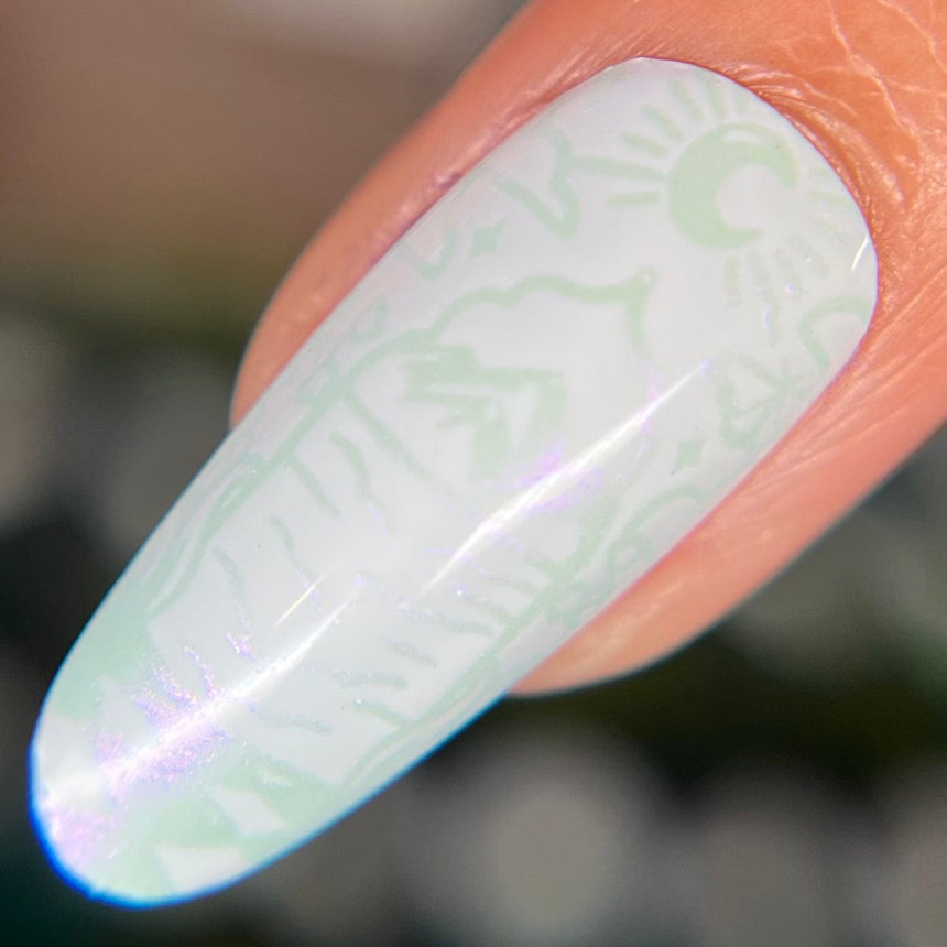 Pearl Prism (B535) - Pearlescent Baby Blue Stamping Polish