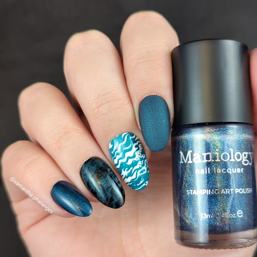Deep Space (B505) - Holographic Navy Blue Stamping Polish