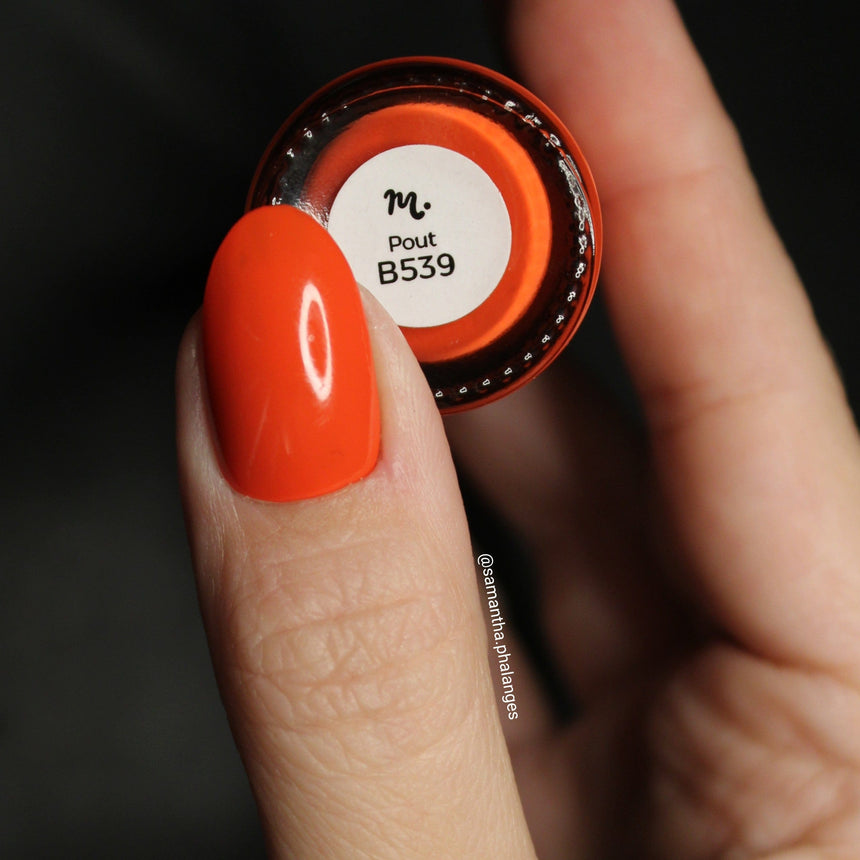 Pout (B539) - Bright Orange Red Stamping Polish