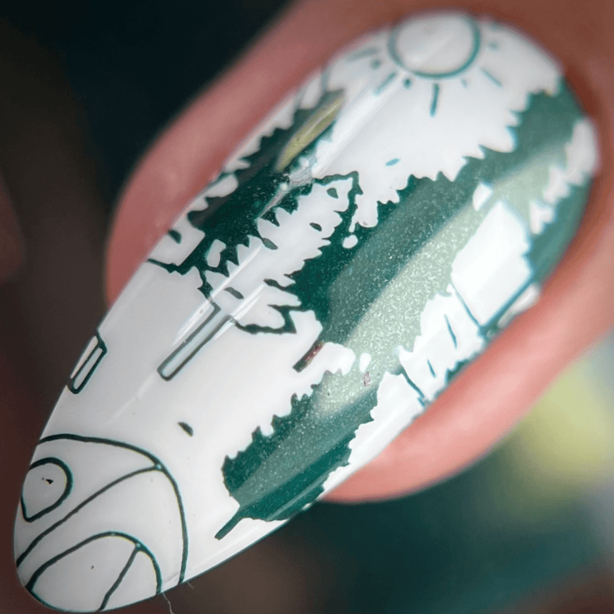 Canteen (B478) - Pearl Dark Green with Gold Shimmer Stamping Polish