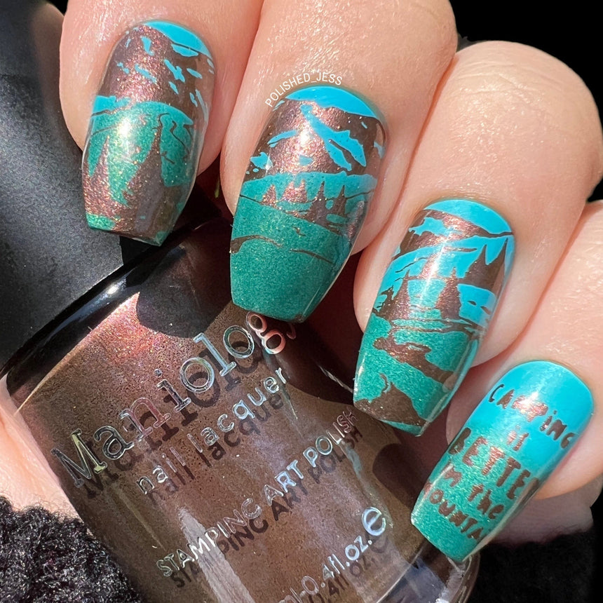 S'more (B479) - Metallic Pearl Chocolate Brown Stamping Polish