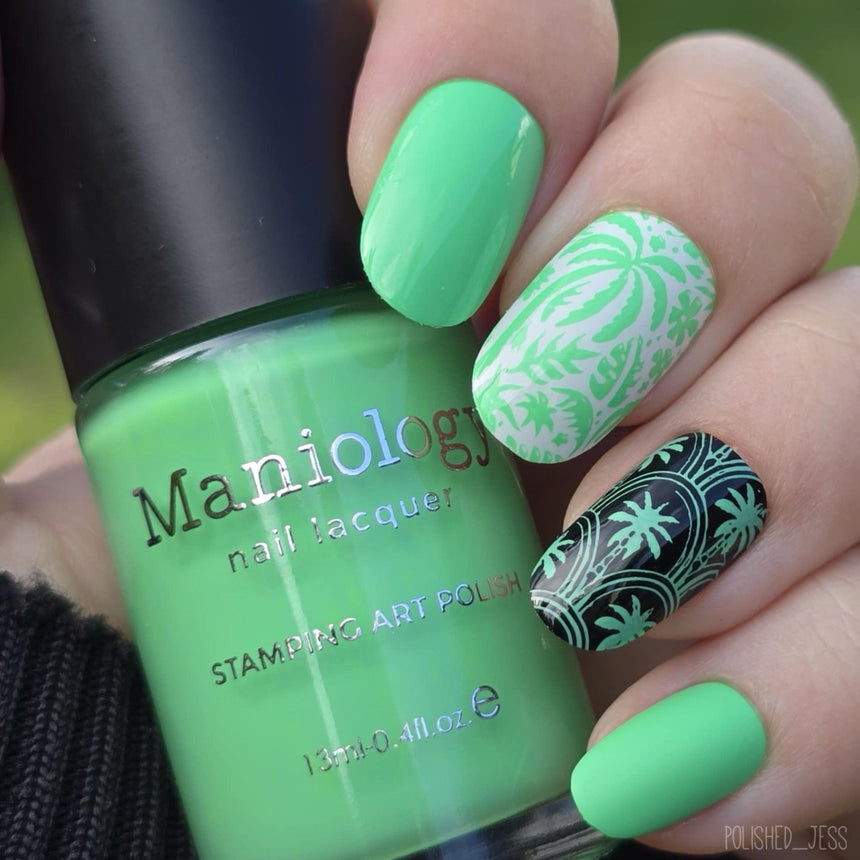 Seafoam Swell (B554) - Cream Teal Stamping Polish