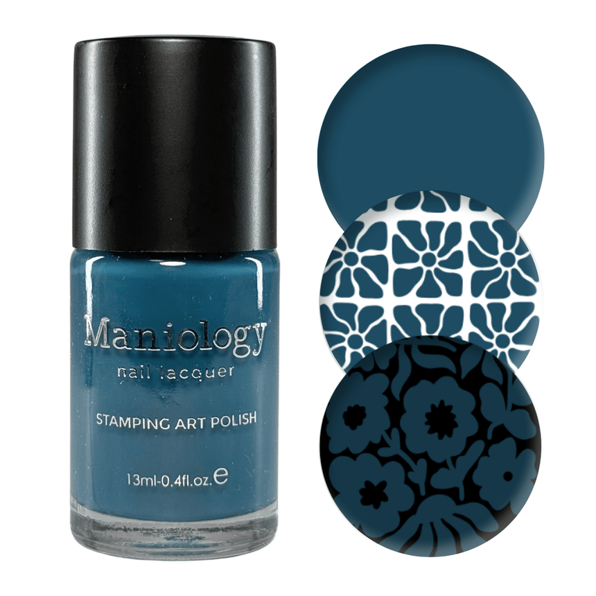 Midnight Maija (B542) - Cream Blue Stamping Polish