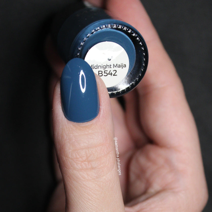 Midnight Maija (B542) - Cream Blue Stamping Polish