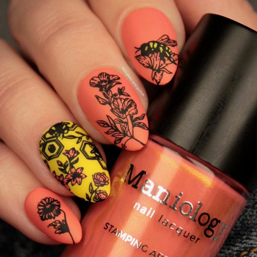 Sunblaze (B472) - Duochrome Salmon Stamping Polish