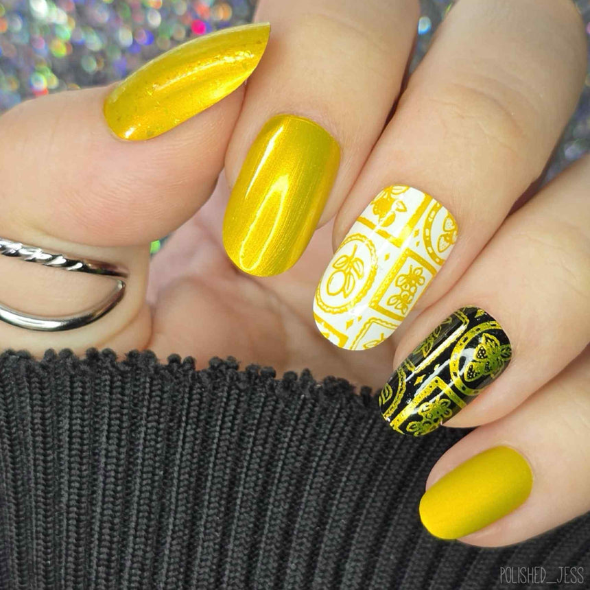Lemon Zest (B550) - Metallic Yellow Stamping Polish