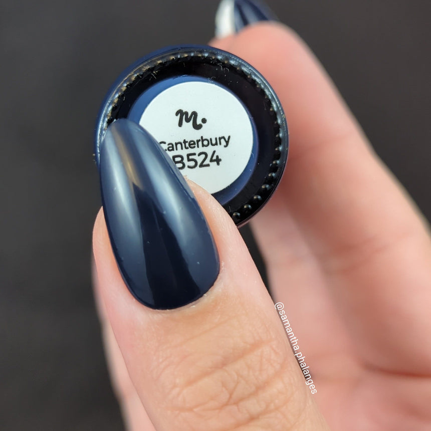 Canterbury (B524) - Cream Navy Blue Stamping Polish
