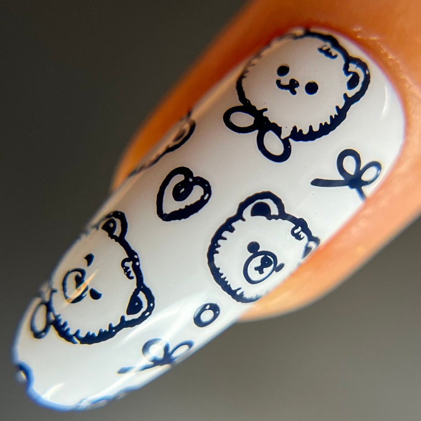 Canterbury (B524) - Cream Navy Blue Stamping Polish