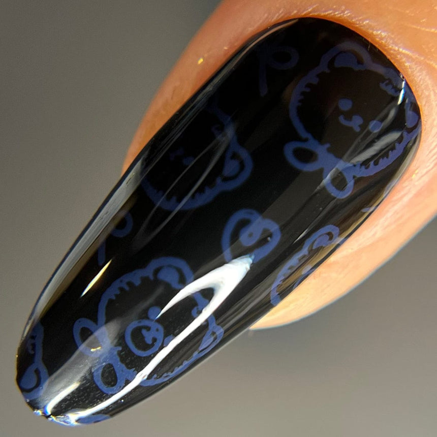 Canterbury (B524) - Cream Navy Blue Stamping Polish