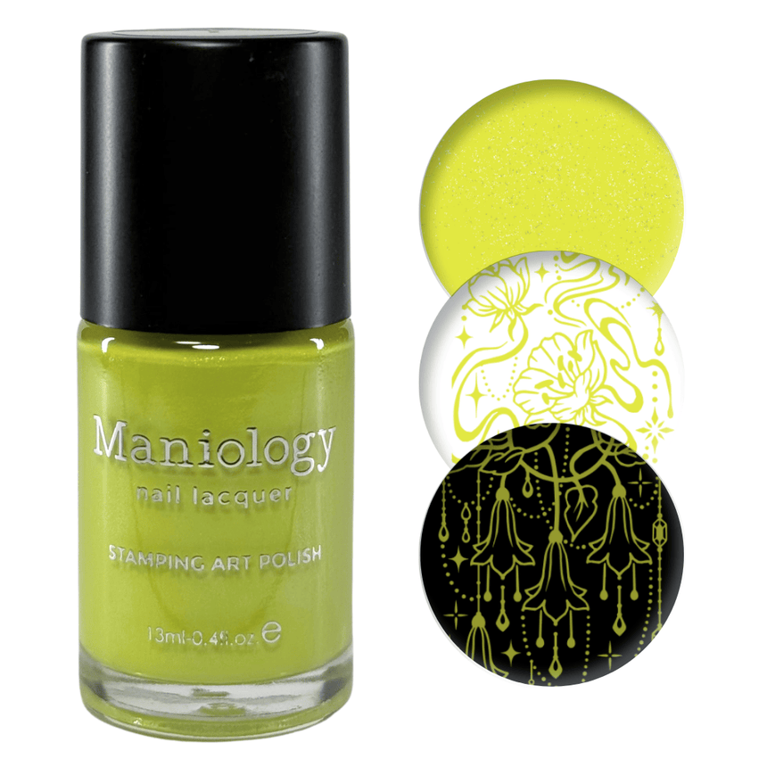 Sparkling Stems (B584) - Light Green Creme Shimmer Stamping Polish