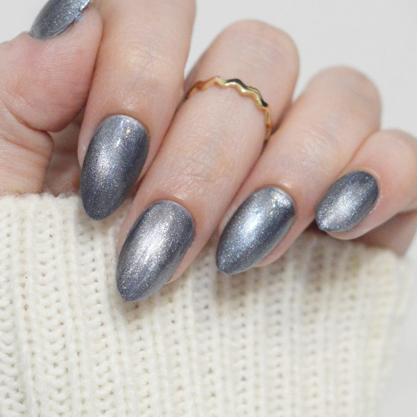 Mermaid Mirage: Midnight Riptide (P183) - Dusty Periwinkle Magnetic Nail Polish