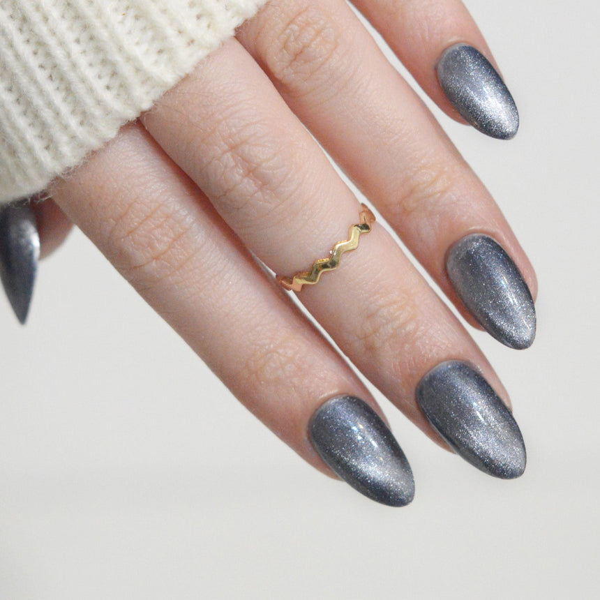 Mermaid Mirage: Midnight Riptide (P183) - Dusty Periwinkle Magnetic Nail Polish