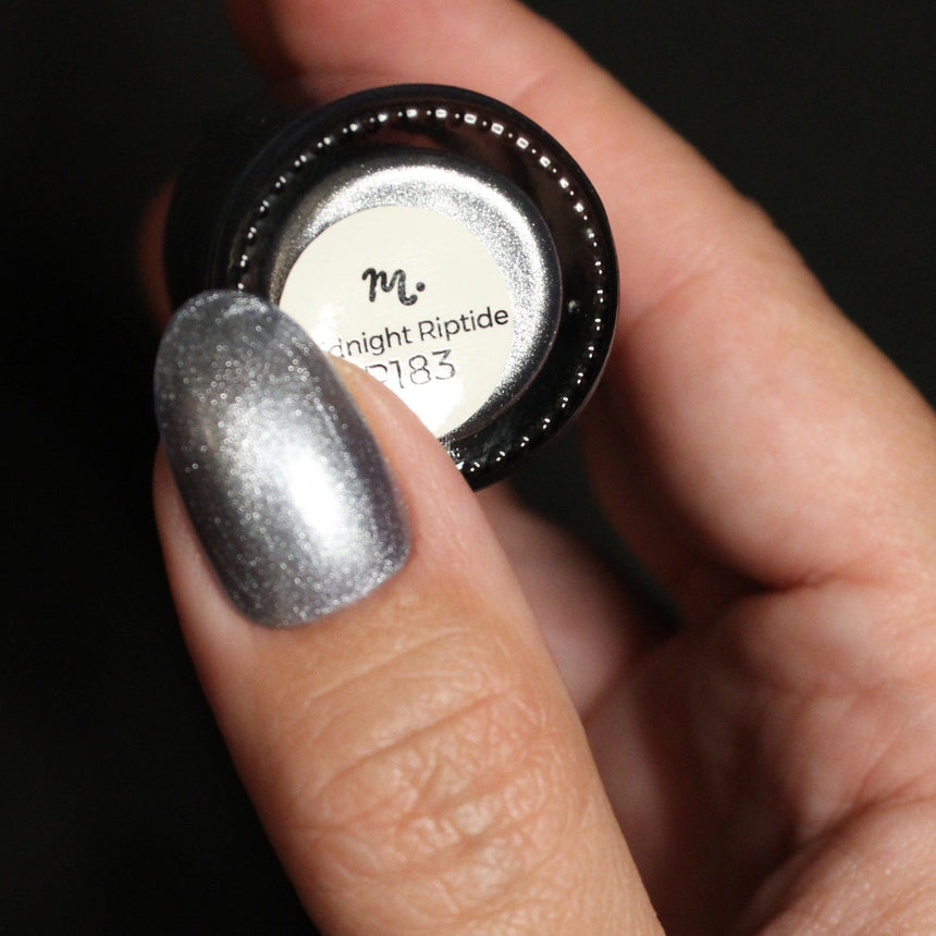 Mermaid Mirage: Midnight Riptide (P183) - Dusty Periwinkle Magnetic Nail Polish