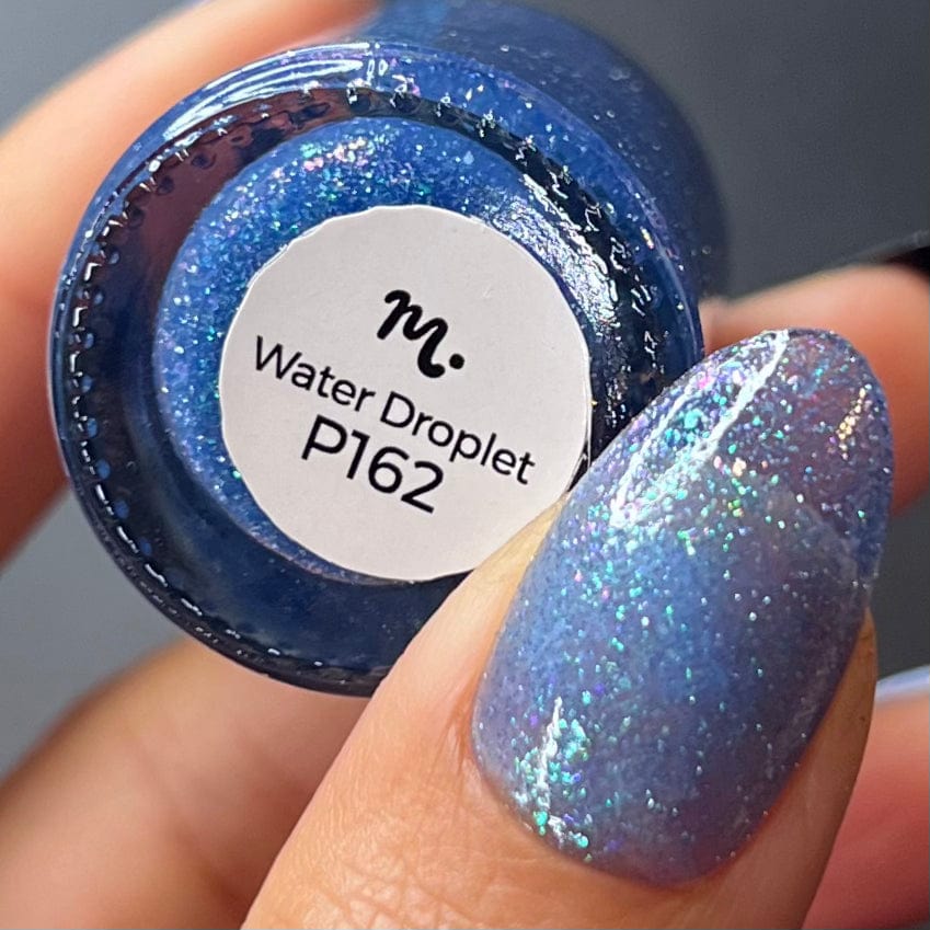Morning Dew: Water Droplet (P162) - Blue Flakies Jelly Nail Polish with Reflective Glitter