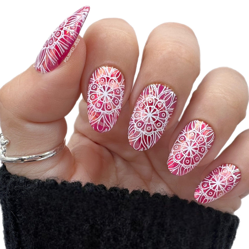 Mystic Woods: Earthly Medallions/Nature's Kaleidescope (m133) - Nail Stamping Plate