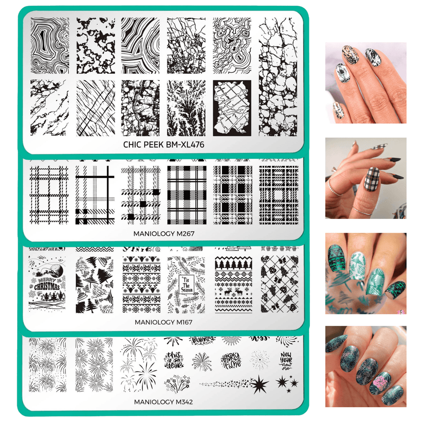 Nail Stamping Plates - 4pc Bundle
