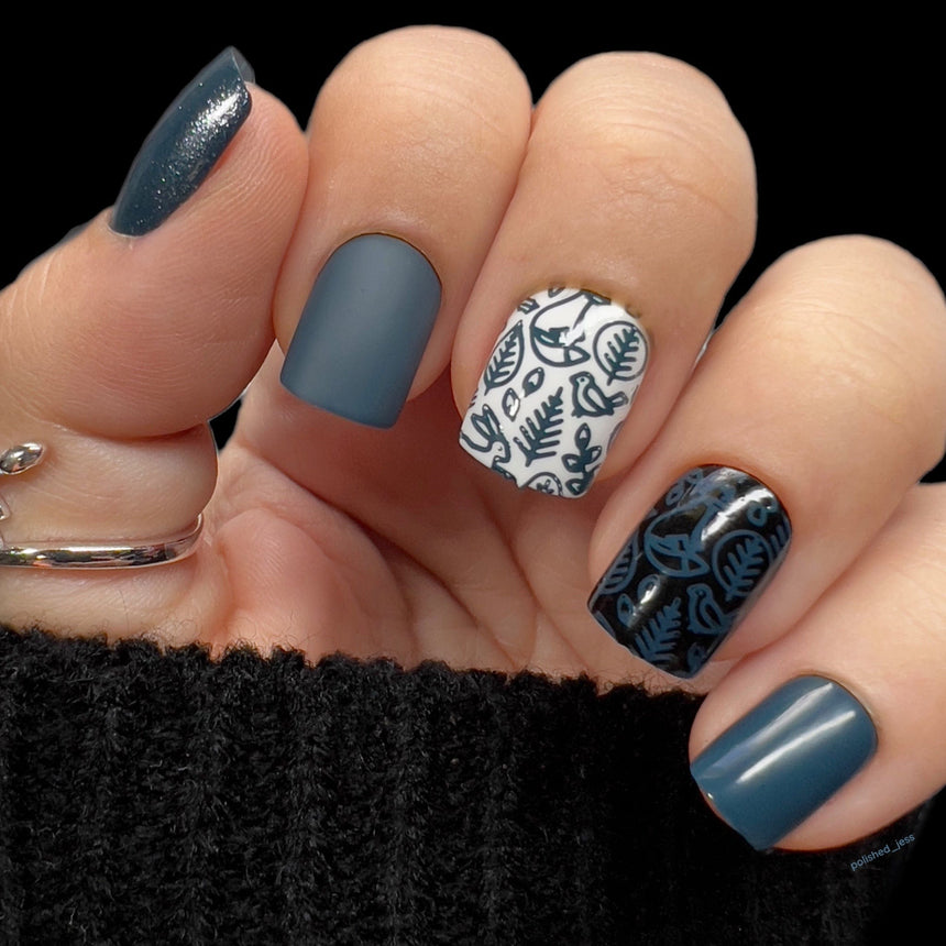 Night Forest: Dusk (B300) Dark Blue Stamping Polish