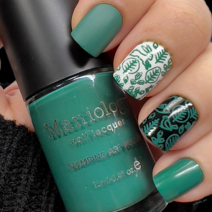 Night Forest: Pine (B298) Emerald Green Stamping Polish