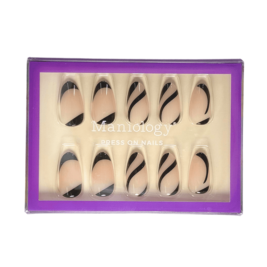 Noir Waves Press On Nails - Short Round