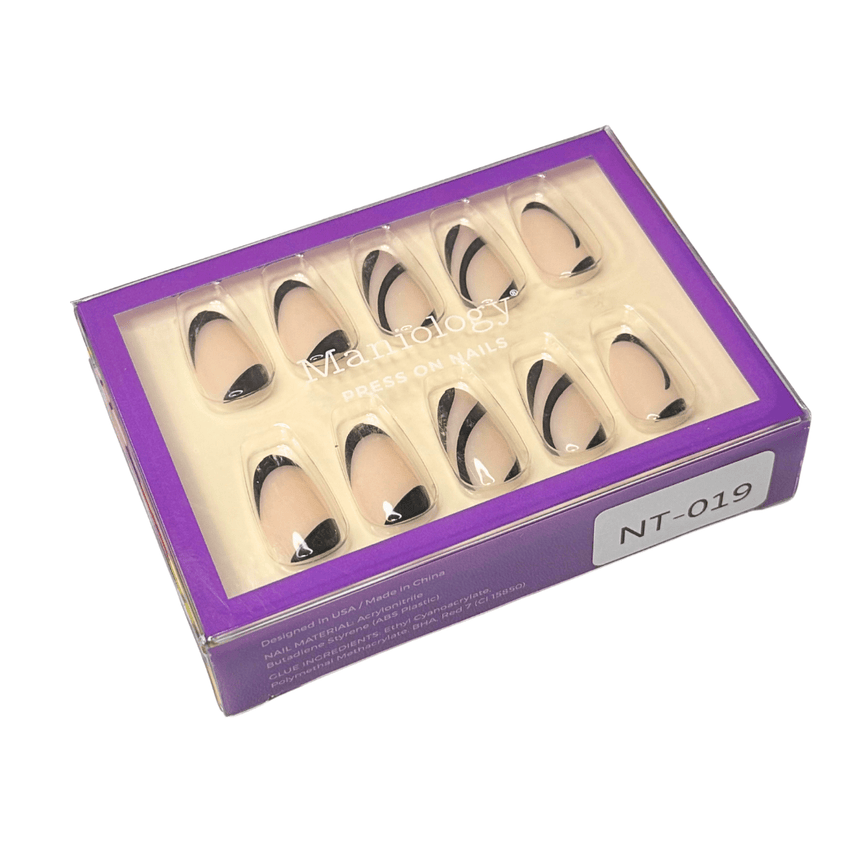 Noir Waves Press On Nails - Short Round