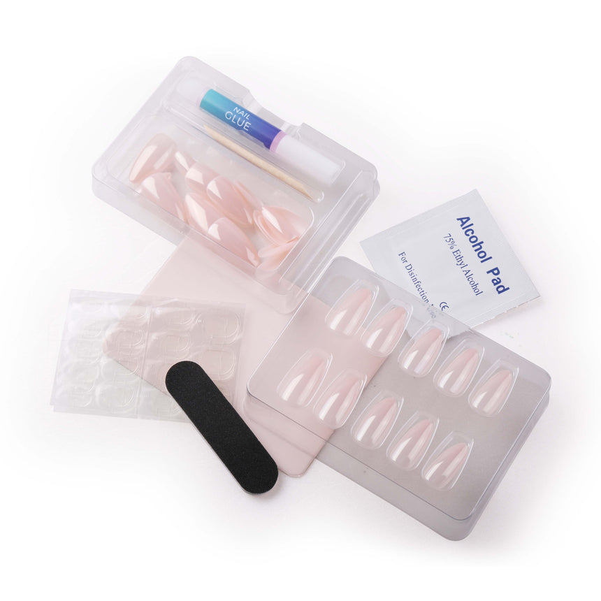 Glazed Nude Press On Nails - Medium Almond