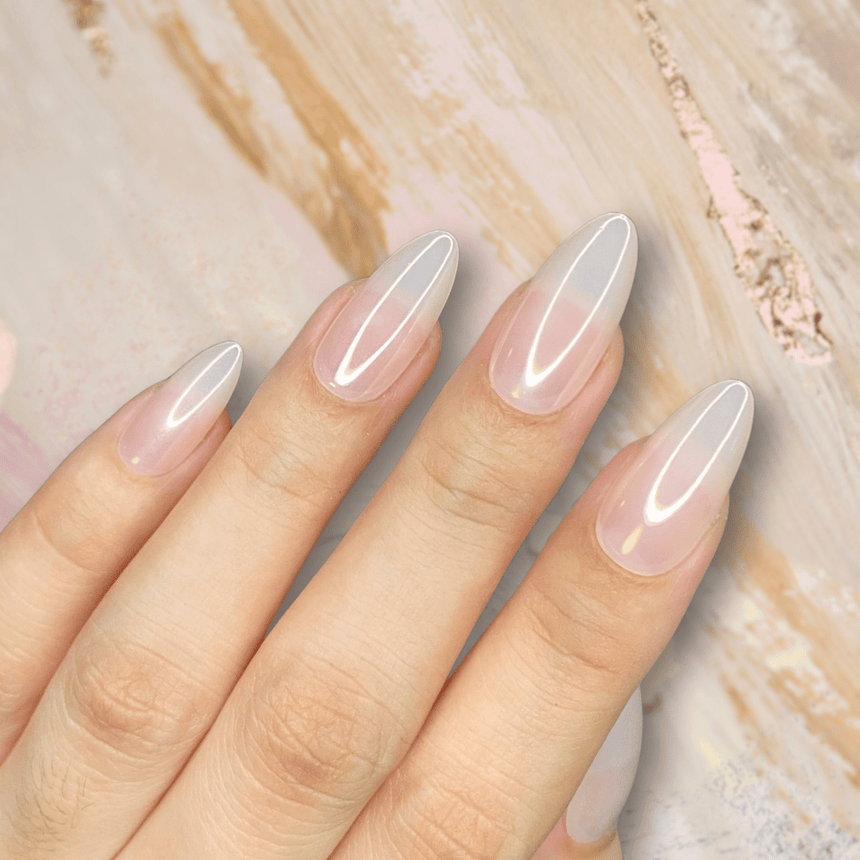 Glazed Nude Press On Nails - Medium Almond
