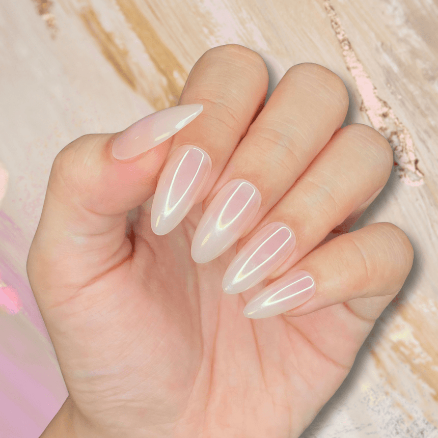 Glazed Nude Press On Nails - Medium Almond