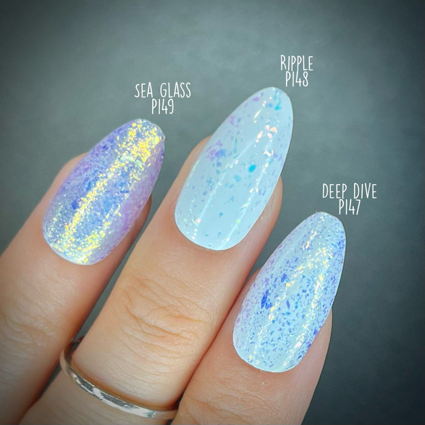 Ocean Crush: 3-Piece Flakie Iridescent Toppers Nail Polish Set