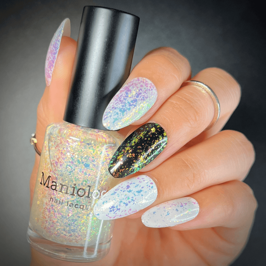 Ocean Crush: Deep Dive (P147) - Iridescent Green/Pink Jelly Flakies Nail Polish