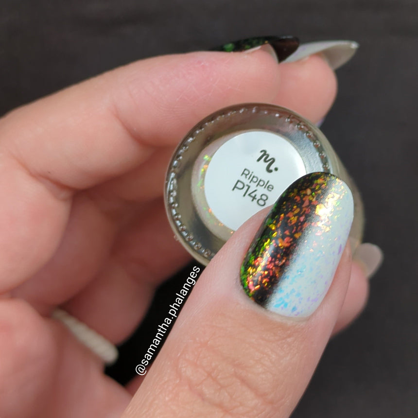 Ocean Crush: Ripple (P148) - Iridescent Orange/Gold Jelly Flakies Nail Polish