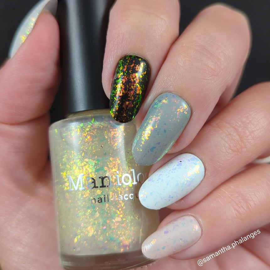 Ocean Crush: Ripple (P148) - Iridescent Orange/Gold Jelly Flakies Nail Polish