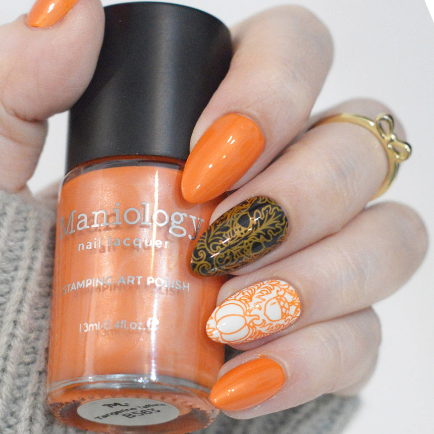 Tangerine Taffeta (B563) - Orange Pearl Cream Stamping Polish